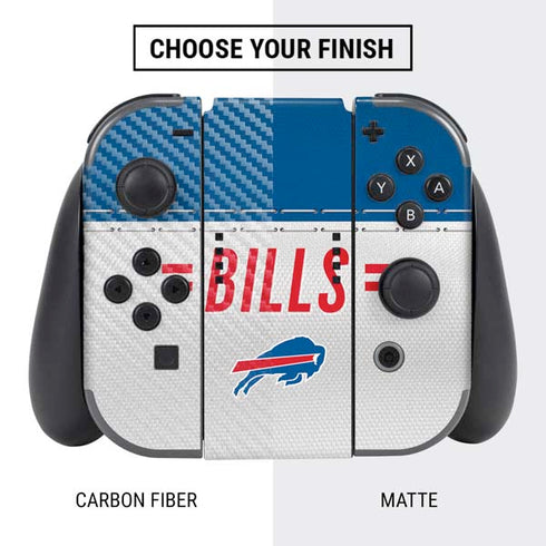 NFL Buffalo Bills White Striped Nintendo Switch Bundle Skin