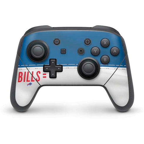NFL Buffalo Bills White Striped Nintendo Switch Pro Controller Skin