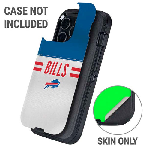 NFL Buffalo Bills White Striped Otterbox Defender iPhone Skin