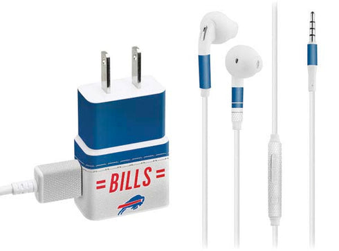NFL Buffalo Bills White Striped Phone Charger Skin