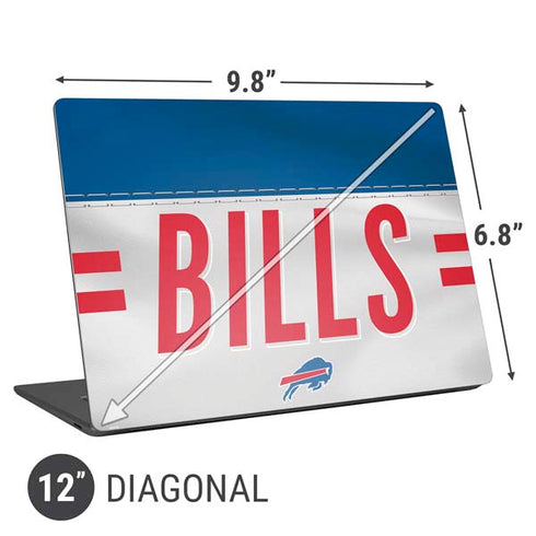 NFL Buffalo Bills White Striped Universal Laptop 12in (9.8 x 6.8in) Skin