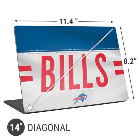 NFL Buffalo Bills White Striped Universal Laptop 14in (11.4 x 8.2in) Skin