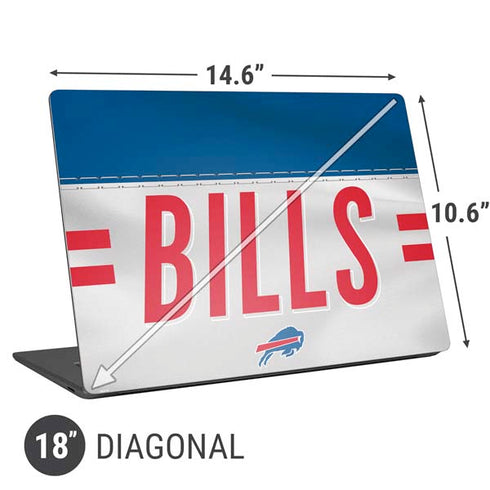 NFL Buffalo Bills White Striped Universal Laptop 18in (14.6 x 10.6in) Skin