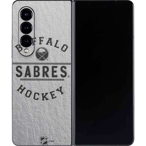 NHL Buffalo Sabres Black Text Galaxy Z Fold4 5G Skin