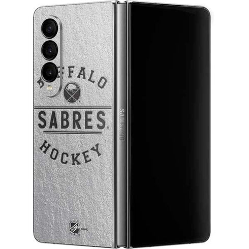 NHL Buffalo Sabres Black Text Galaxy Z Fold4 5G Skin