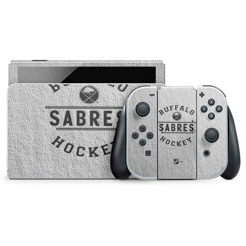 NHL Buffalo Sabres Black Text Nintendo Switch OLED (2021) Skin