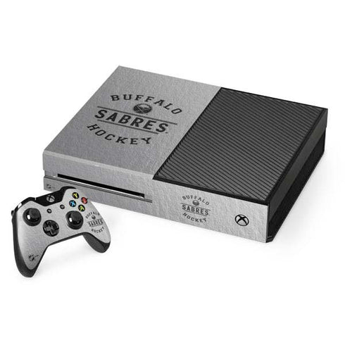 NHL Buffalo Sabres Black Text Xbox One Console and Controller Bundle Skin