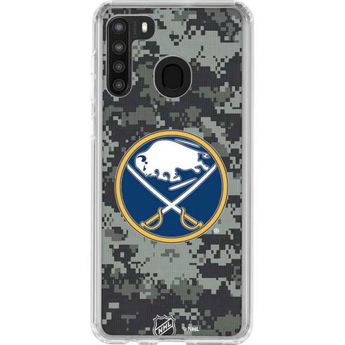 NHL Buffalo Sabres Camo Galaxy A21 Clear Case