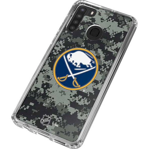 NHL Buffalo Sabres Camo Galaxy A21 Clear Case
