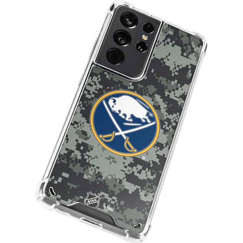 NHL Buffalo Sabres Camo Galaxy S21 Ultra 5G Clear Case
