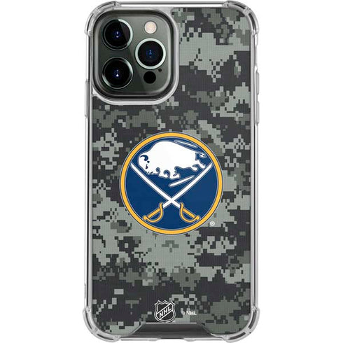 NHL Buffalo Sabres Camo iPhone 14 Pro Max Clear Case