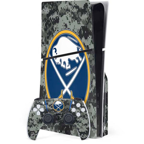 NHL Buffalo Sabres Camo PS5 Slim Disk Bundle Skin