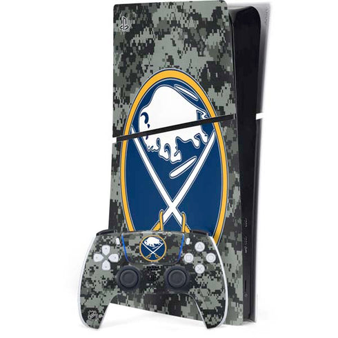 NHL Buffalo Sabres Camo PS5 Slim Digital Edition Bundle Skin