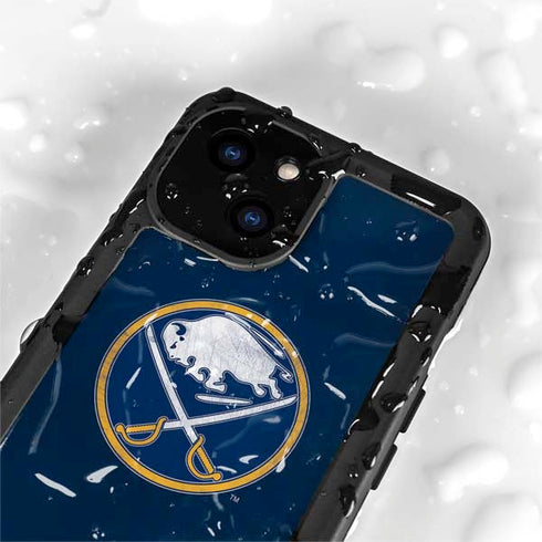 NHL Buffalo Sabres Distressed iPhone 13 Mini Waterproof Case