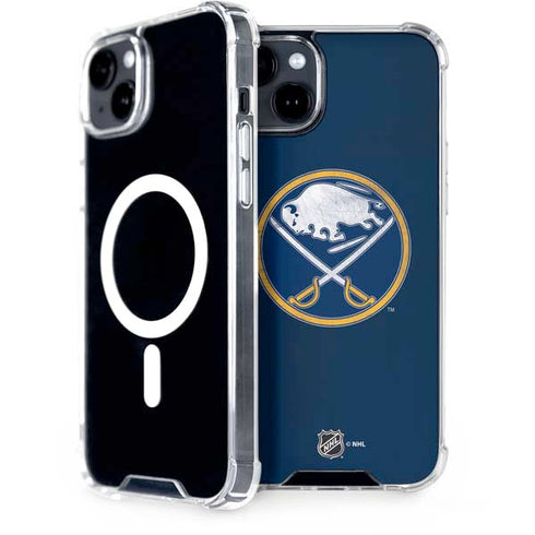 NHL Buffalo Sabres Distressed iPhone 15 Plus MagSafe Case