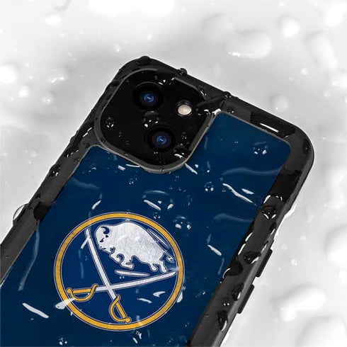NHL Buffalo Sabres Distressed iPhone 15 Plus Waterproof Case
