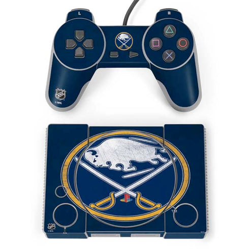 NHL Buffalo Sabres Distressed PlayStation Classic Bundle Skin