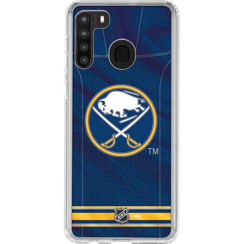 NHL Buffalo Sabres Home Jersey Galaxy A21 Clear Case