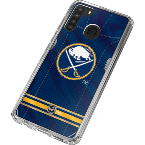 NHL Buffalo Sabres Home Jersey Galaxy A21 Clear Case