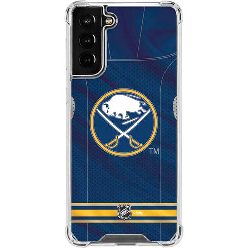 NHL Buffalo Sabres Home Jersey Galaxy S21 FE Clear Case