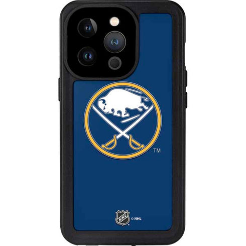 NHL Buffalo Sabres Solid Background iPhone 14 Pro Waterproof Case