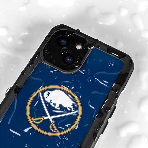NHL Buffalo Sabres Solid Background iPhone 15 Waterproof Case