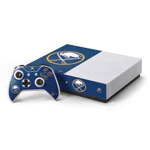 NHL Buffalo Sabres Solid Background Xbox One S Console and Controller Bundle Skin
