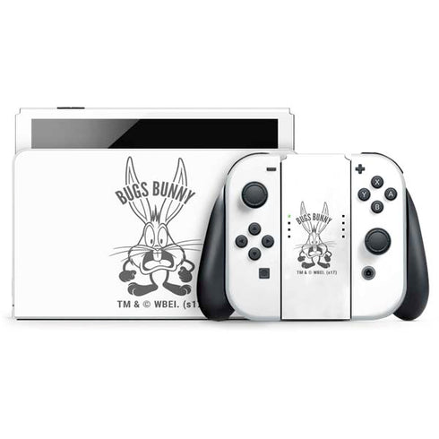 Looney Tunes Bugs Bunny Big Head Nintendo Switch OLED (2021) Skin