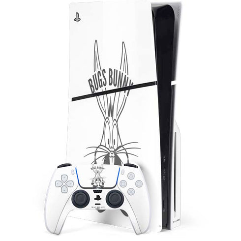 Looney Tunes Bugs Bunny Big Head PS5 Slim Disk Bundle Skin