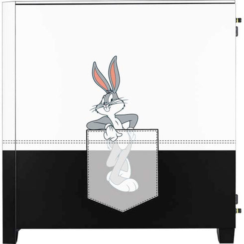 Looney Tunes Bugs Bunny Black White Corsair 4000D Tempered Glass Mid-Tower ATX Case Skin