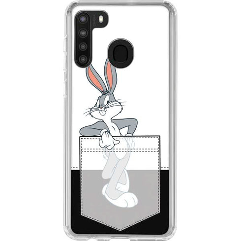 Looney Tunes Bugs Bunny Black White Galaxy A21 Clear Case