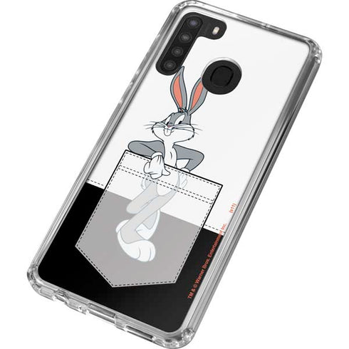 Looney Tunes Bugs Bunny Black White Galaxy A21 Clear Case