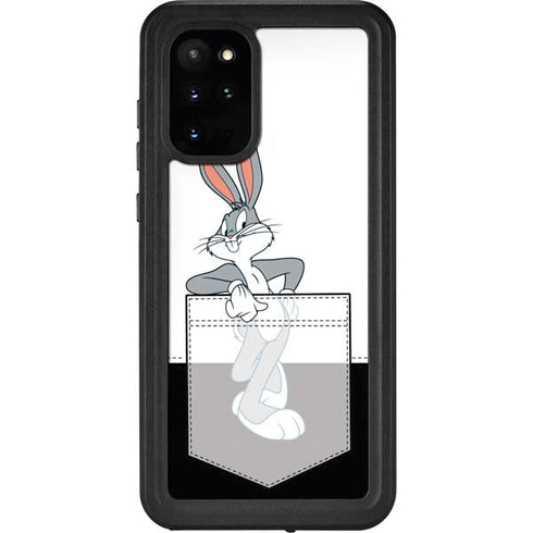 Looney Tunes Bugs Bunny Black White Galaxy S20 Plus Waterproof Case