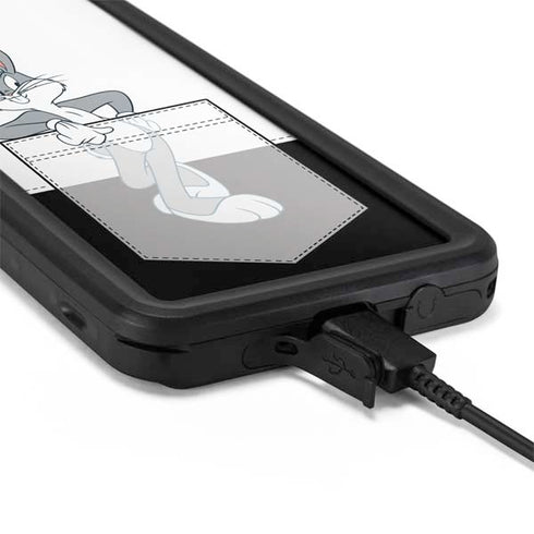 Looney Tunes Bugs Bunny Black White Galaxy S20 Plus Waterproof Case
