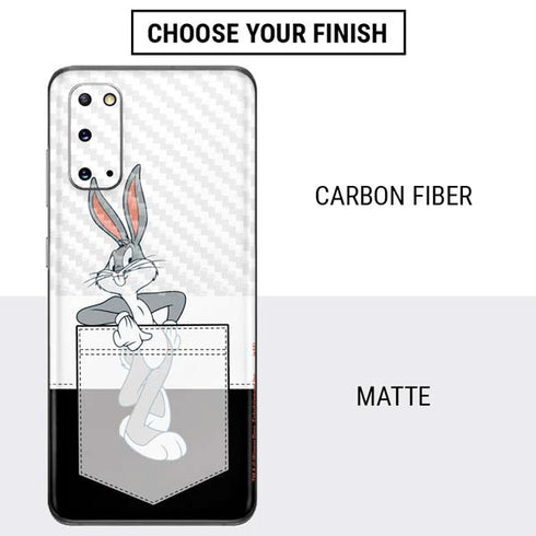 Looney Tunes Bugs Bunny Black White Galaxy S20 Skin