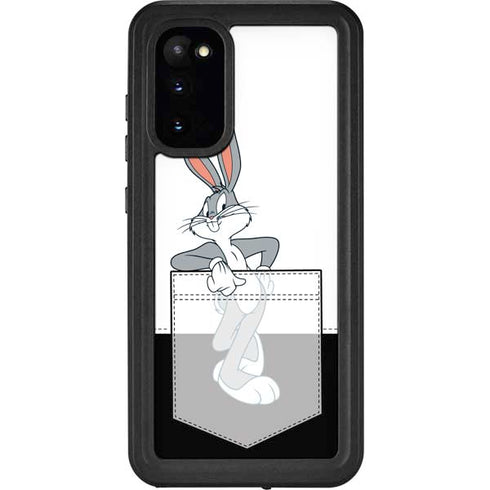 Looney Tunes Bugs Bunny Black White Galaxy S20 Waterproof Case