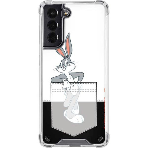 Looney Tunes Bugs Bunny Black White Galaxy S21 5G Clear Case