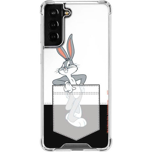 Looney Tunes Bugs Bunny Black White Galaxy S21 FE Clear Case