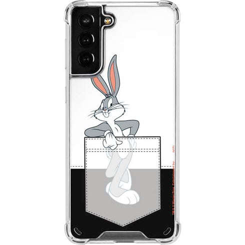Looney Tunes Bugs Bunny Black White Galaxy S21 Plus 5G Clear Case