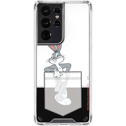Looney Tunes Bugs Bunny Black White Galaxy S21 Ultra 5G Clear Case