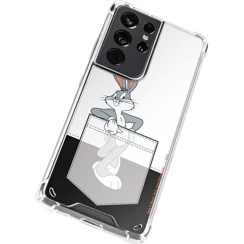 Looney Tunes Bugs Bunny Black White Galaxy S21 Ultra 5G Clear Case