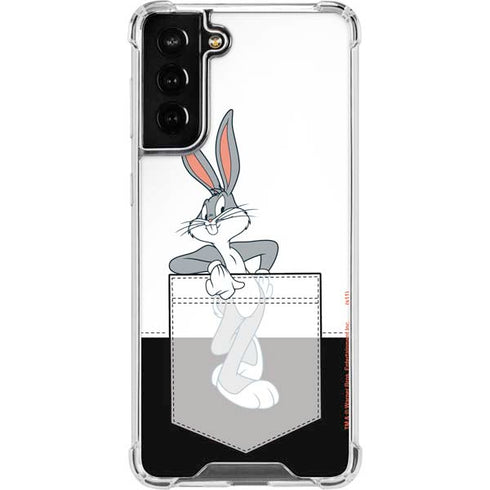Looney Tunes Bugs Bunny Black White Galaxy S22 Plus Clear Case