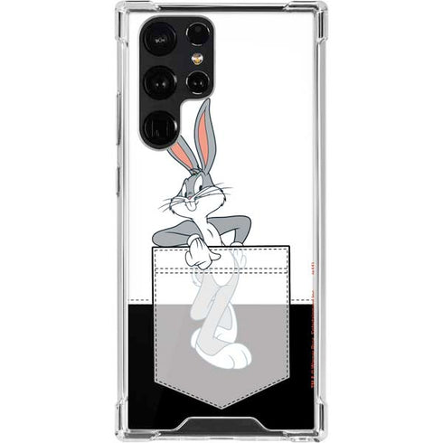 Looney Tunes Bugs Bunny Black White Galaxy S22 Ultra Clear Case
