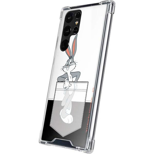 Looney Tunes Bugs Bunny Black White Galaxy S22 Ultra Clear Case