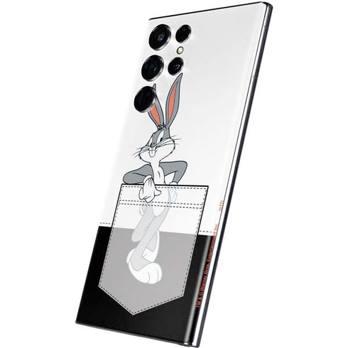 Looney Tunes Bugs Bunny Black White Galaxy S22 Ultra Skin