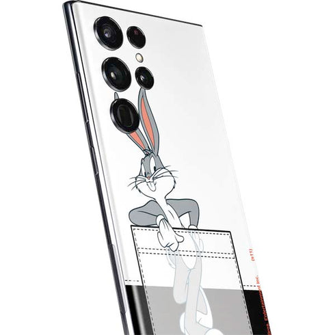 Looney Tunes Bugs Bunny Black White Galaxy S22 Ultra Skin