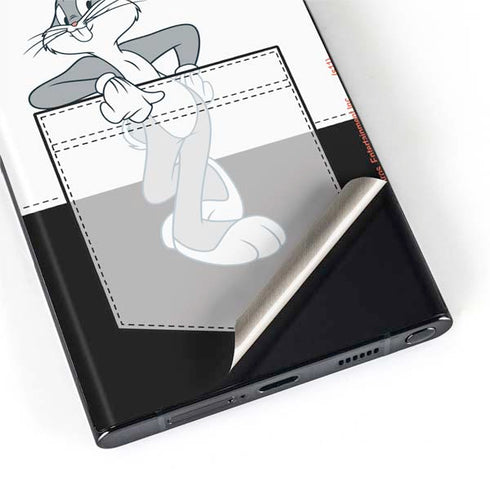 Looney Tunes Bugs Bunny Black White Galaxy S22 Ultra Skin