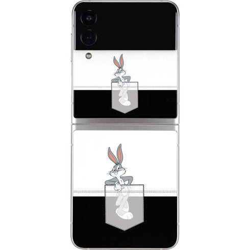 Looney Tunes Bugs Bunny Black White Galaxy Z Flip3 5G Skin