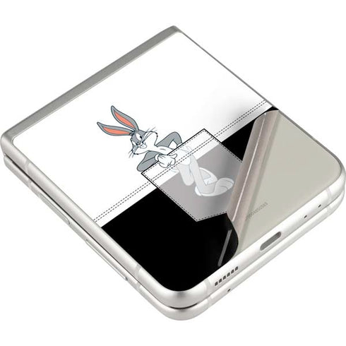 Looney Tunes Bugs Bunny Black White Galaxy Z Flip3 5G Skin