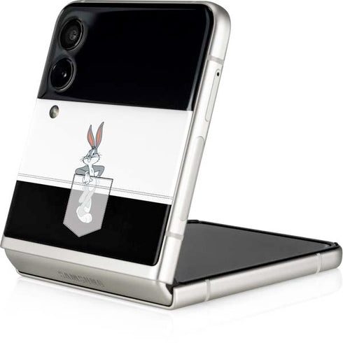 Looney Tunes Bugs Bunny Black White Galaxy Z Flip3 5G Skin